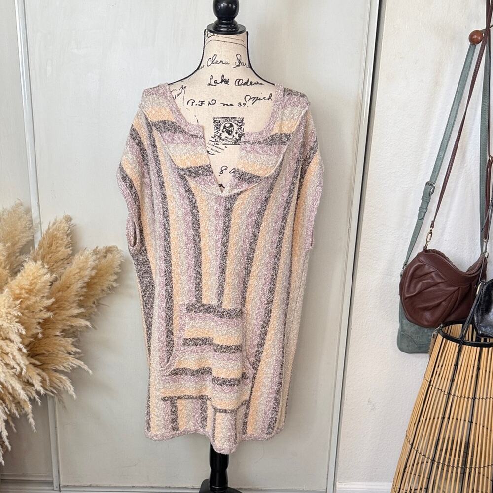 Free People Beach Baja Tunic Mini Cover Up Poncho Dress size Medium